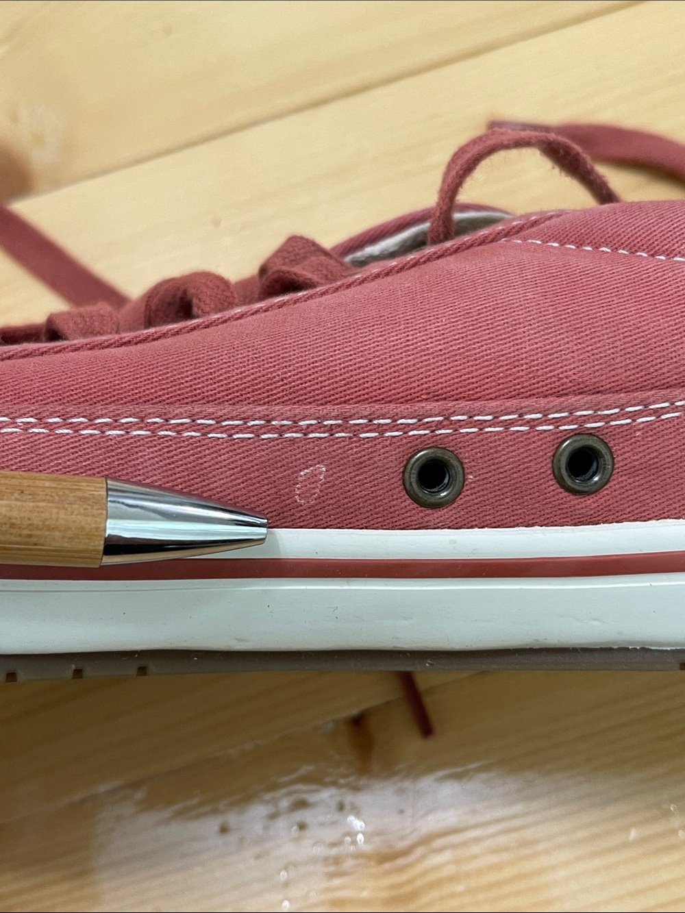 Taos Footwear Moc Star Canvas Sneakers Bruschetta Distressed Red Pink Size 9.5 - Picture 14 of 15